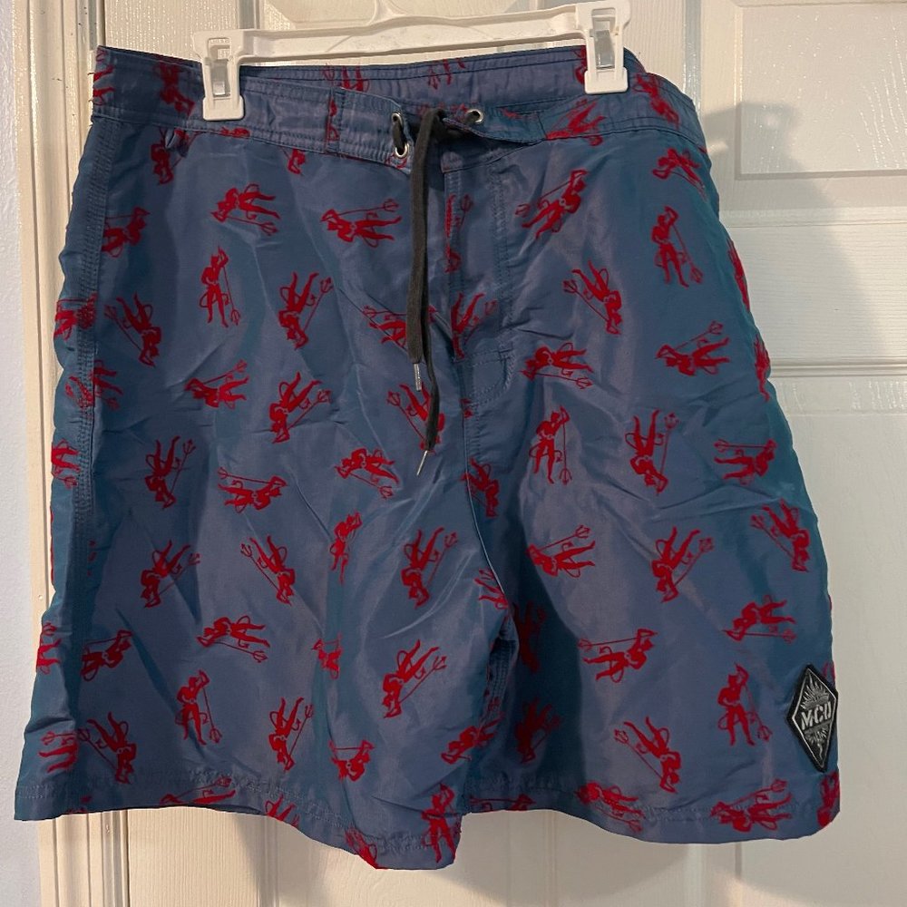 Vintage MCD "Devil" Boardshorts sz 38